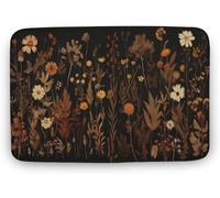 Autumn Wildlfower Botanical Doormat,Pressed Flowers Cottagecore,Goblincore Floral Nature,Autumn Vibes,Autumn Lovers,Welcome Doormat,Home Decor,Coral Velvet Doormat 24x16 Inch