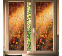 Autumn Window Stickers, Autumn Decorations for Home, Static Cling Fall Window Stickers for Glass Door Shopping Mall, Harvest Festival Thanksgiving Day Decor, Vivid & Reusable, No Residue