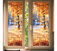 Autumn Window Stickers, Autumn Decorations for Home, Static Cling Fall Window Stickers for Glass Door Shopping Mall, Harvest Festival Thanksgiving Day Decor, Vivid & Reusable, Maple Leaf Falling