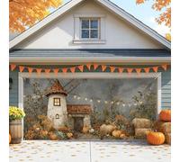Autumn Winnowing Garage Door Cover, Rustic Farmhouse Fall Decorations, Large Size Indoor and Outdoor Harvest Decor 157x71 Inch