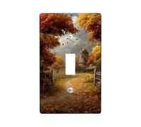 Autumn Winnowing Light Switch Cover Plates, Warm Orange Leaves for Home Décor, Thermoplastic Wall Plates, Standard Size Single Toggle