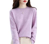 Autumn Winter 100% Merino Wool Sweater Women's Knitting Cashmere Pullover Basic V-Neck Chic Warm Tops