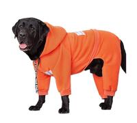 Autumn Winter Big Dog Clothes Hoodie Sporting Dog Jacket Warm Coat Fleece Reflective Pet Jumpsuit For Large Dog Labrador Costume(Orange,30)