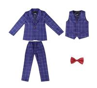 Autumn Winter Boys Three Piece Plaid Vest Dress Outfit Set for Little Gentlemen Smart Formal Wear Christmas Jumpers BoysMy First ChristmasGirls TopsElf Outfits Kids