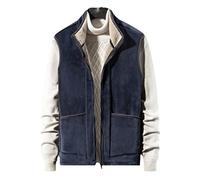 Autumn Winter Casual Sleeveless Jacket Men Warm Fleece Mens Vest Jacket Thick Sleeveless Men's Vest Gray M