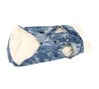Autumn Winter Cotton Dog Coat, Blue Thicken Soft Pet Clothes for Dogs, Warm Western Style Jacket with Wide Cuffs, Comfortable Lined Clothing for Small to XXL Breeds (3XL)