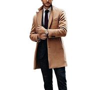 Autumn Winter Mens Wool Coat Solid Long Sleeve Woolen Jackets Fleece Men Overcoat Streetwear Long Trench Coat Outerwear (Color : 11, Size : XL.)