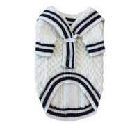 Autumn Winter New Pet Sweaters Designer Navy Leadership Academy Style Sweater Small Medium Dog Warm Clothing Puppies Clothes(WHITE,M)