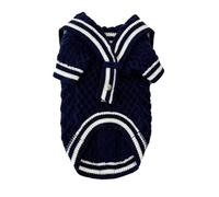 Autumn Winter New Pet Sweaters Designer Navy Leadership Academy Style Sweater Small Medium Dog Warm Clothing Puppies Clothes(Blue,L)