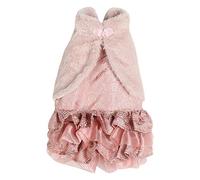 Autumn Winter Polyester Pink Thicken Beautiful Soft Comfortable Pet Clothes Warm Coat Clothing for Dogs (L)
