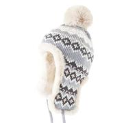 Autumn Winter Sherpa Peru Hat Ear Protection Warm Knitting Plush Ball Snow Ski Cap Hunting Balaclava Windproof Integrated (Color : C, Size : One Size)