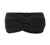 Autumn Winter Thicken Knitting Wide Headband For Women Plush Lined Headwrap Turban Hairbands Keep Warm Female Ear Warmers(Black-01)