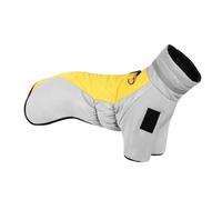 Autumn Winter Waterproof Dog Jacket Thickened Fleece Lined Dog Coat Reflective Adjustable Turtleneck Pets Coats from Small to Large Breed (Yellow, XL)