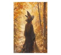 Autumn Witch Forest Path Jigsaw Puzzle 1000 Pieces in Wood, Brain Teaser