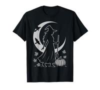 Autumn Witch Mabon Vibes Fall Equinox Pagan Pumpkin Design T-Shirt