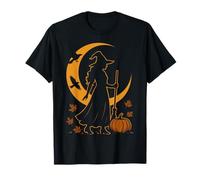 Autumn Witch Mabon Vibes Fall Equinox Pagan Pumpkin Design T-Shirt