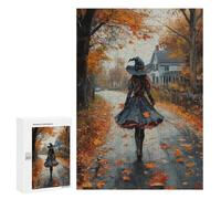 Autumn Witch Walk-1 Puzzle 1000 Teile Schwer Puzzle Spielzeug Lernspiel Impossible Herausforderungsspielzeug Für Erwachsene Kinder 300 PCS