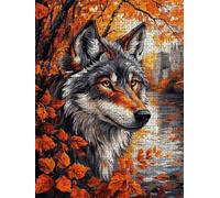 Autumn Wolf Jigsaw Puzzles for Adults 1000, 1000 Piece Jigsaw Puzzles, Challenging Puzzle, Classic Educational Jigsaws Games, Fun Family Activities, for Home Wall Decoration Gift DX0YL0-781