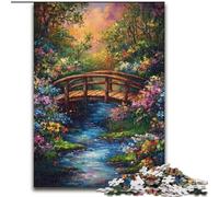 Autumn Wooden Bridge Jigsaw Puzzles for Adults 1000 Jigsaws, Brain Intelligence Challenge Addictive Toys Birthday Gifts for Age 14+ (50x75cm)