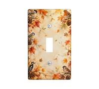 Autumn Woodland Bird Watercolor Birds Toggle Switch Plate | Watercolor Woodland Theme, Maple Leaf Accents, Pinecones Details, Rustic Charm, Seasonal Home Refresh