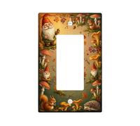 Autumn Woodland Gnome Decor Single Rocker Light Switch Cover