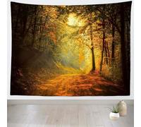 Autumn Woodland Tapestry Wall Hanging Landscape Extra Large Tapestry Fabric Wall Hangings Art 3D Print Tapestries for Bedroom Living Room Home Decor 230x274 cm a-8734