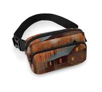 Autumn Woods Cabin Fanny Pack with Multiple Pockets, Personalized Waist Bag with Zipper, Multifunctional Bum Bags for Travel, Belt Bag with Adjustable Strap, Crossbody Bags