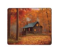 Autumn Woods Cabin Mouse Pad Waterproof Gaming Mousepad for Office Computer Mousepads for Desk Pad with Non-Slip Rubber Base Washable Cloth Mouse Mat 10 x 12 inch