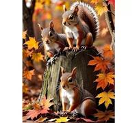 Autumn Woods Squirrels Jigsaw Puzzles for Adults 1500 piece, puzzle for Adults 34.2x22.4 inch, DIY Craft puzzles for Home Decoration Gifts,Puzzle Perfect for Game