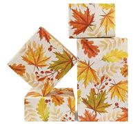 Autumn Wrapping Paper,4 PCS Yellow Orange Maple Leaves Gift Wrap,20 x 27 Inches Wrapping Paper Art Paper For Fall Autumn Halloween Baby Shower Wedding Party All Occasion DIY Crafts