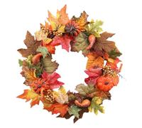 Autumn Wreath,Artificial Fall Wreaths for Front Door - Garland Halloween Farmhouse Decorations Harvest Seasonal Christmas Holiday Porch Welcome Front Outdoor Outside Winter Spring