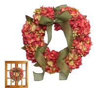 Autumn Wreath - Autumn Hydrangea, Door Garland | Medium Size with Decorative Leaves and Fake Berries, Seasonal Garland for Entrance Home Thanksgiving Christmas Autumn Winter