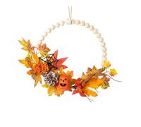 Autumn Wreath Fall Harvest Wreath With Pinecones And Acorns Autumn Leaves Thanksgiving Door Decoration For Home Wall Decor(Color 2)