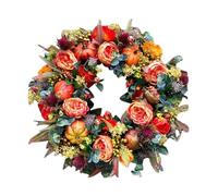 Autumn Wreath for Front Door, Artificial Autumn, 45 cm, Artificial Pumpkins, Pine Cones, Berry, Maple Leaf Door Wreath Decoration, Halloween, Thanksgiving, Christmas Day, Fireplace, Door, Window