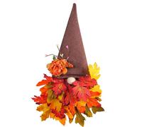 Autumn Wreath for Front Door, Autumn Door Wreath Decorations, Artificial Fall Maple Leaf Flowers Gnome Front Door Hanger, Fall Garland for Fall Harvest Thanksgiving Halloween Home Decor