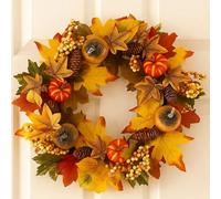 Autumn Wreath Front Door 50cm/20in, Thanksgiving Fall Wreath Artificial Wreath Garland for Harvest Festival, Halloween Decorations, Autumn Home Decoration