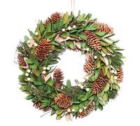 Autumn Wreath Green Crocus & Pine Cone Hanging Fall Garland Decoration