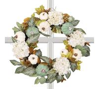 Autumn Wreath | Harvest Garland,Artificial Wreath with Maple Leaves Pumpkin and Flower for Fall Halloween Harvest Thanksgiving Home Outdoor Porch Front Door