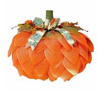 Autumn Wreath Pumpkin, 40cm Pumpkin Garland with Bows and Berries, Burlap Pumpkin-Decoration Autumn Wreath, for Halloween Thanksgiving Fall Home Front Door Docoration (1PACK)