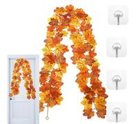Autumn Wreath,Realistic Autumn Garland - Maple Leaves for Halloween, Colonial House, Thanksgiving, Room