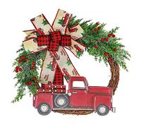 Autumn Wreath Red Truck Christmas Wreath Fall Garland for Front Door Decorations for Farmhouse Autumns Harvest Halloween Thanksgiving