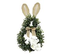 Autumn Wreaths for Front Door, Bunny Wreath Decorations, Spring Fall Outdoor Indoor Hanging Welcome Sign, Pendant Creative Handmade Rattan Circle Door Hanging for Window Home Courtyard Farmhouse