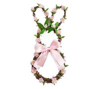 Autumn Wreaths for Front Door,Easter Bunny Wreath Decorations, Spring Fall Outdoor Indoor Hanging Welcome Sign, Pendant Creative Handmade Rattan Circle Door Hanging for Window Home Courtyard Farmhouse