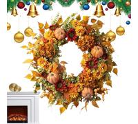 Autumn Wreaths for Front Door | Hydrangea Pumpkin Door Wreaths Fall Decor - Artificial Flowers Home Decor for Indoor Outdoor Party Holiday Fireplace Porch Farmhouse