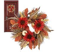 Autumn Wreaths for Front Door - Maple Leaf Wreath for Front Door - Artificial Ornaments for Thanksgiving All Saints Indoor Outdoor Apartment