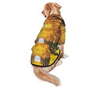 Autumn Yellow Leaves Print Dog Hoodie For Medium To Large Dogs, Warm, Soft, Breathable Sweatshirt, Easy To Wear Jumper For Winter And Fall, Pet Coat Pullover