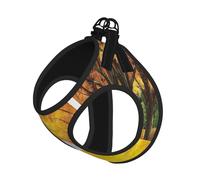Autumn Yellow Leaves Print Harness Leash Set For Cats And Dogs, Reflective Adjustable, Soft Breathable Mesh Vest With Escape-Proof Lead, For Small Pets And Kitten Puppies