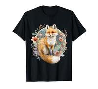 Autumnal Fox Charm: Watercolor Whimsy T-Shirt
