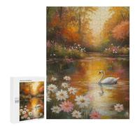 Autumnal Lake with Swans Puzzle 1000 Teile Schwer Puzzle Spielzeug Lernspiel Impossible Herausforderungsspielzeug Für Erwachsene Kinder 500 PCS