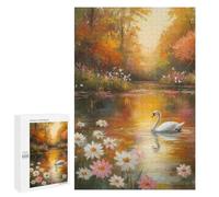 Autumnal Lake with Swans Puzzle 1000 Teile Schwer Puzzle Spielzeug Lernspiel Impossible Herausforderungsspielzeug Für Erwachsene Kinder 1000 PCS